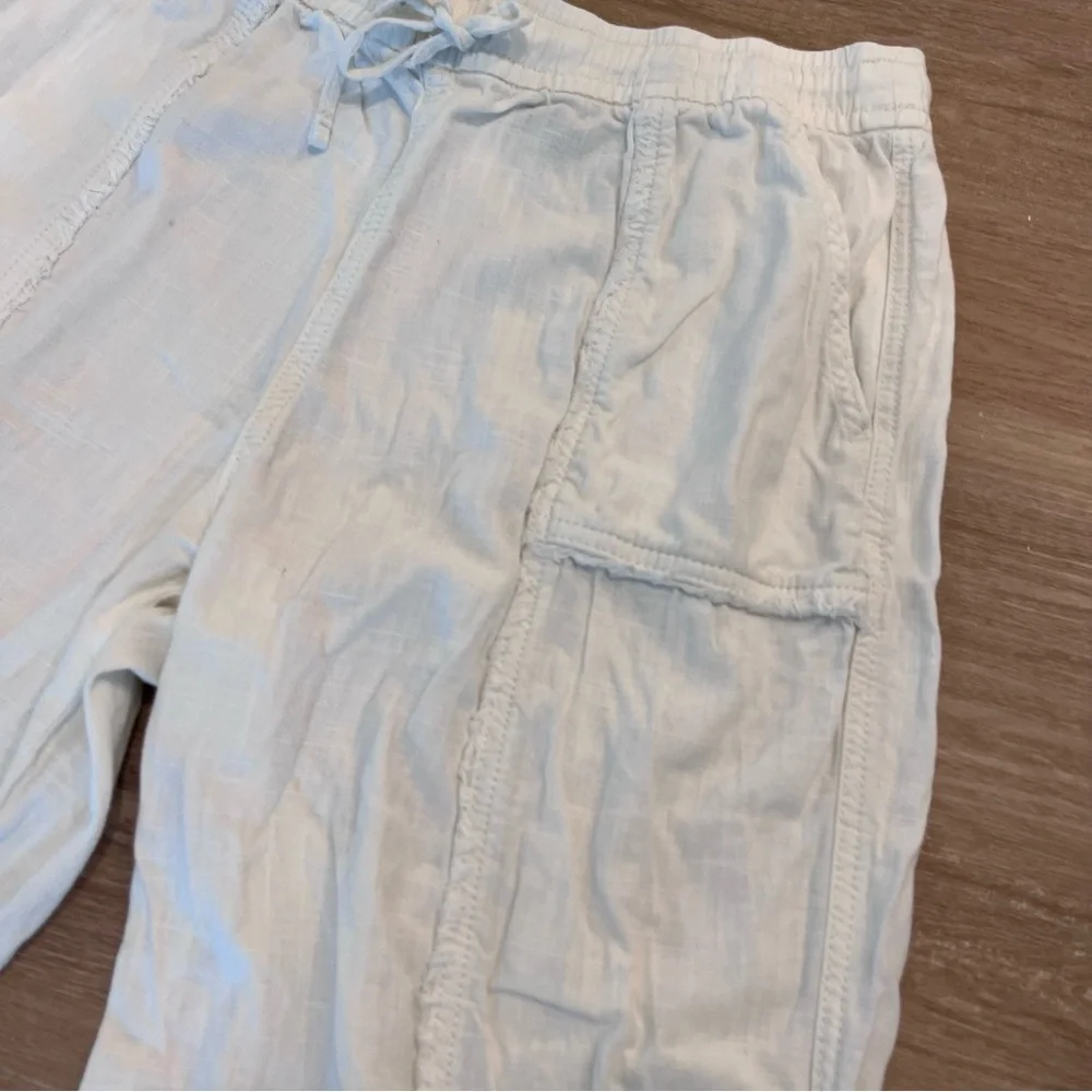 H&M Cream Textured Linen Balloon Pants